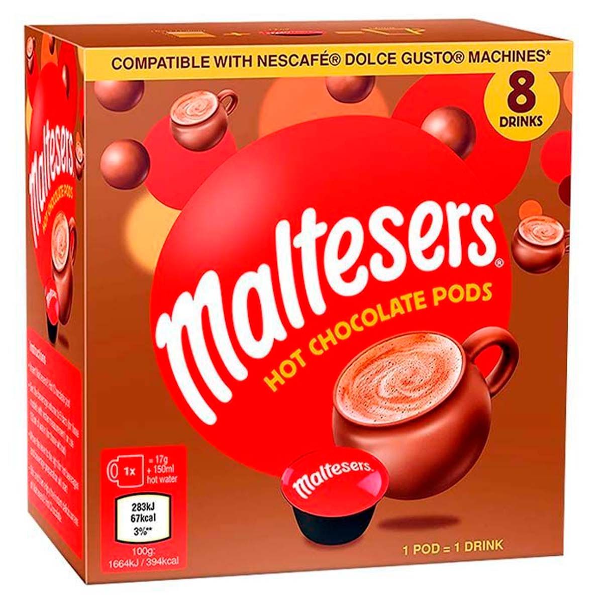 Maltesers Hot Chocolate 8 Pods 17G